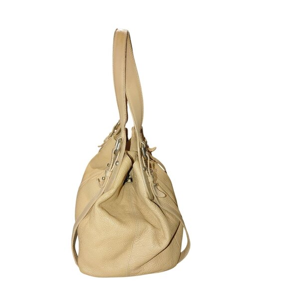 Furla Beige Soft Leather Tote Shoulder Bag Handbag Italy Dual Handles Spacious - Picture 10 of 11